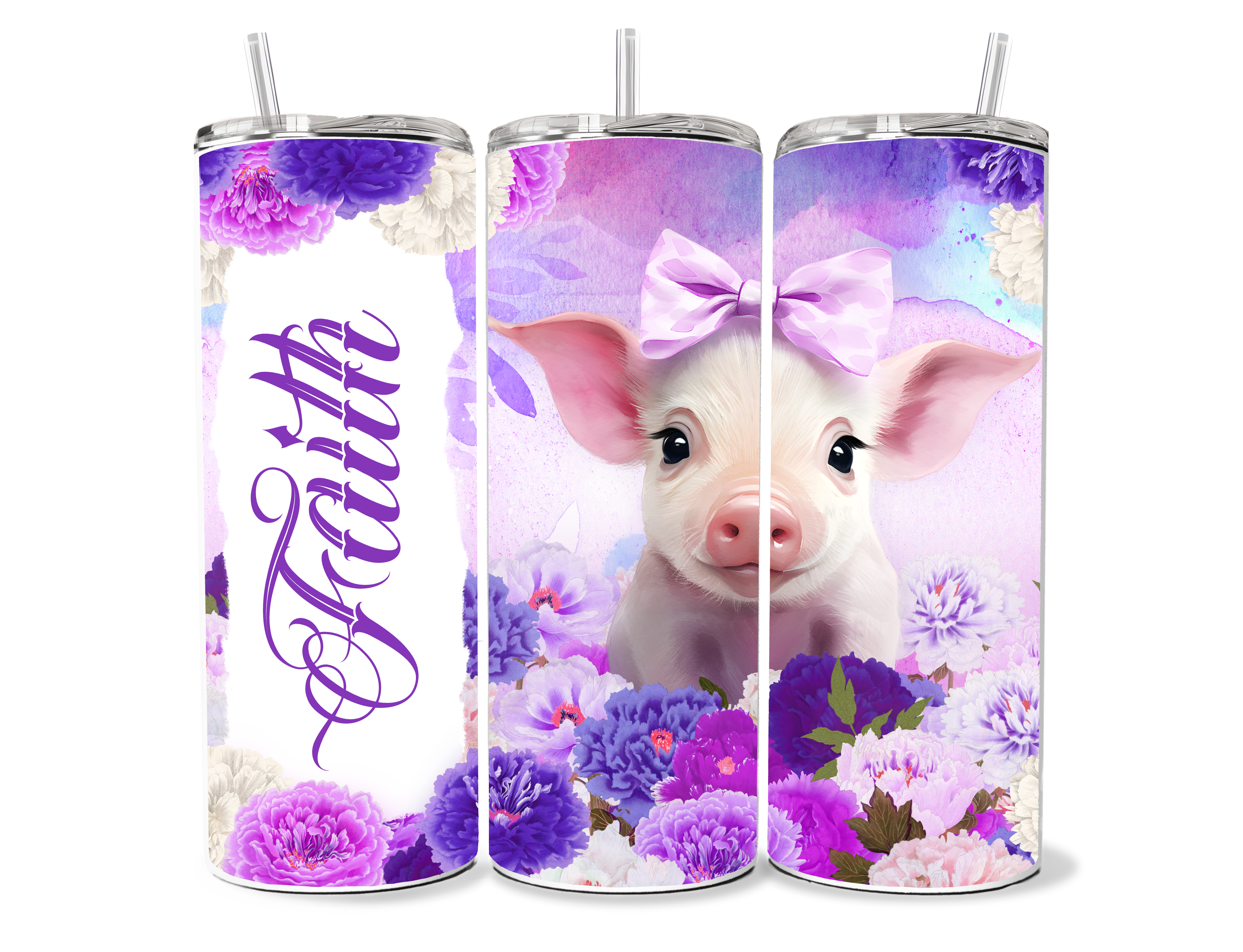 Baby Piggy Floral Tumbler