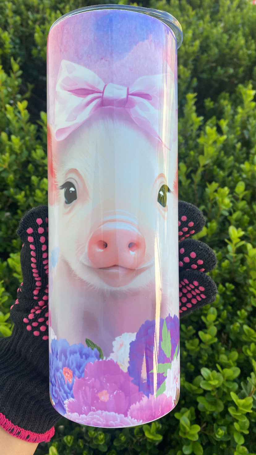 Baby Piggy Floral Tumbler