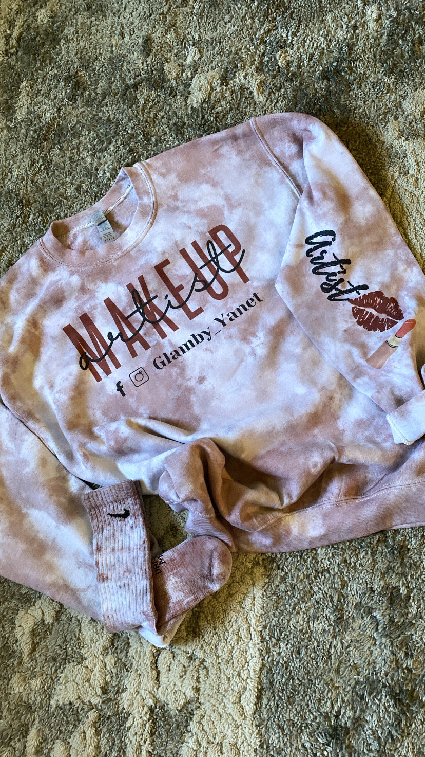 Makeup Artist  Tie-Dye Crewneck