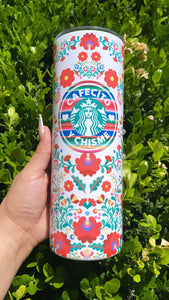Cafecito y Chisme Floral Tumbler