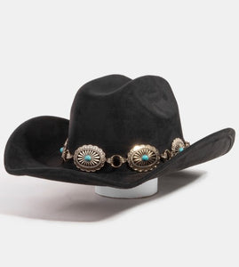 Western Turquoise Concho Belt Hat
