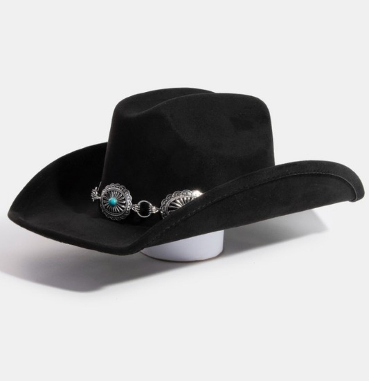 Western Turquoise Concho Belt Hat