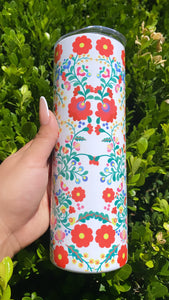 Cafecito y Chisme Floral Tumbler