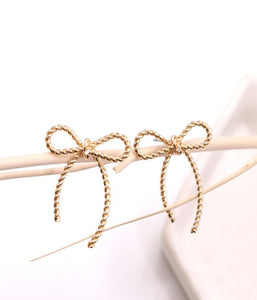 Rope Bow Stud Earrings