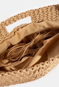 Semi Circle Woven Hand Bag
