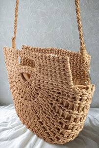 Semi Circle Woven Hand Bag