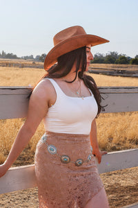 Viviana teal chain belt