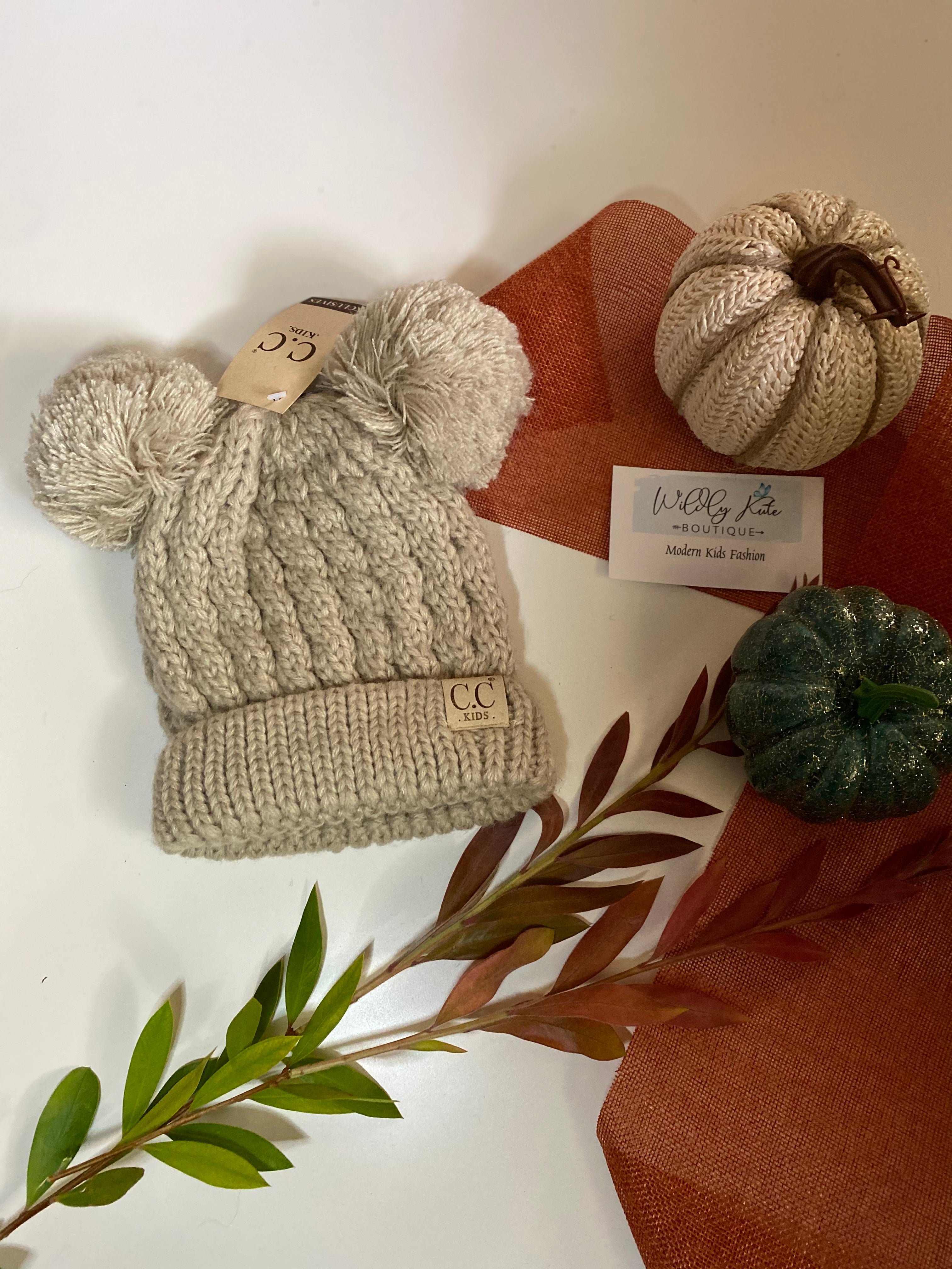 Kids Double Pom Beanies