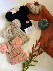 Kids Double Pom Beanies