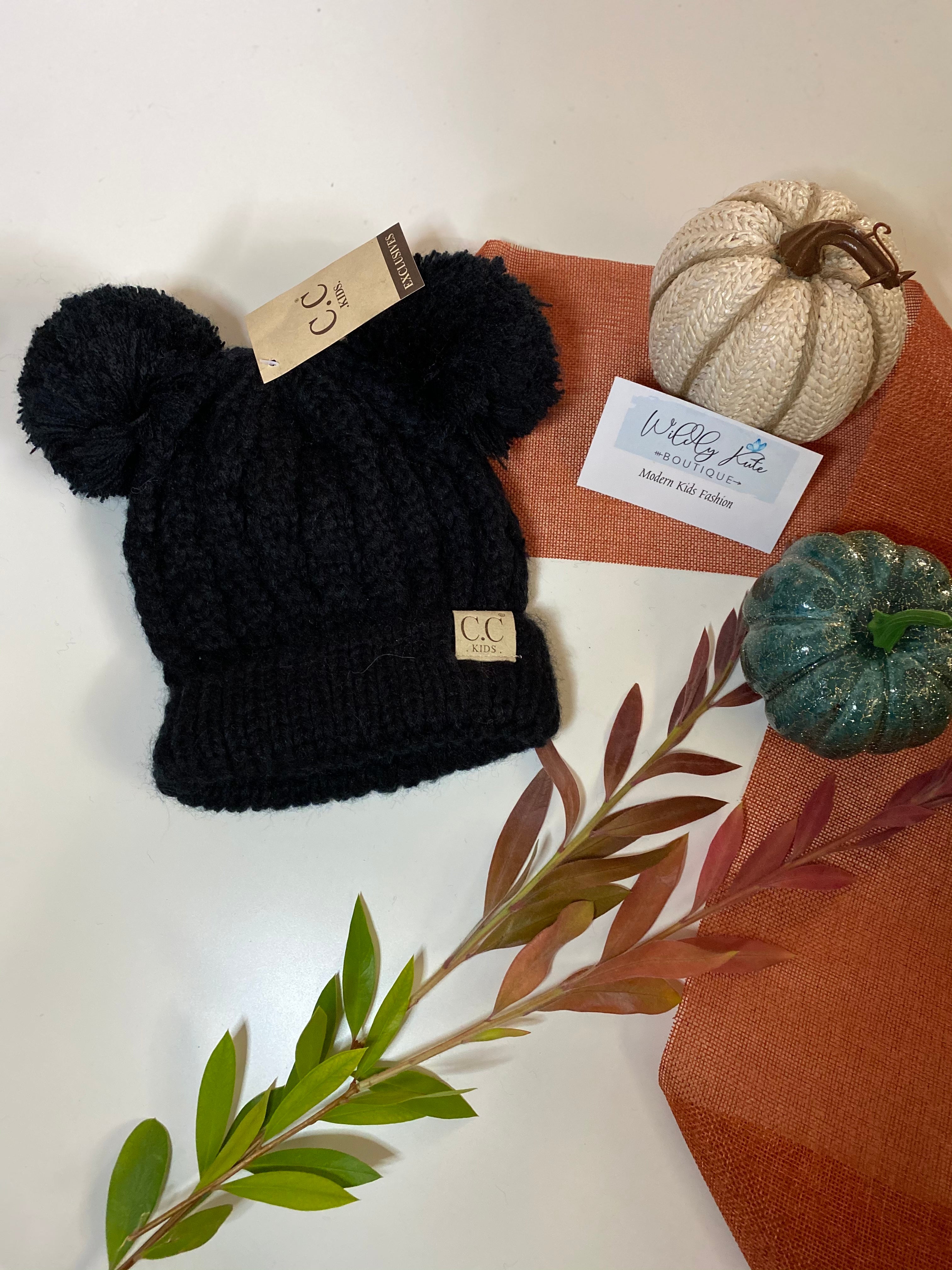Kids Double Pom Beanies